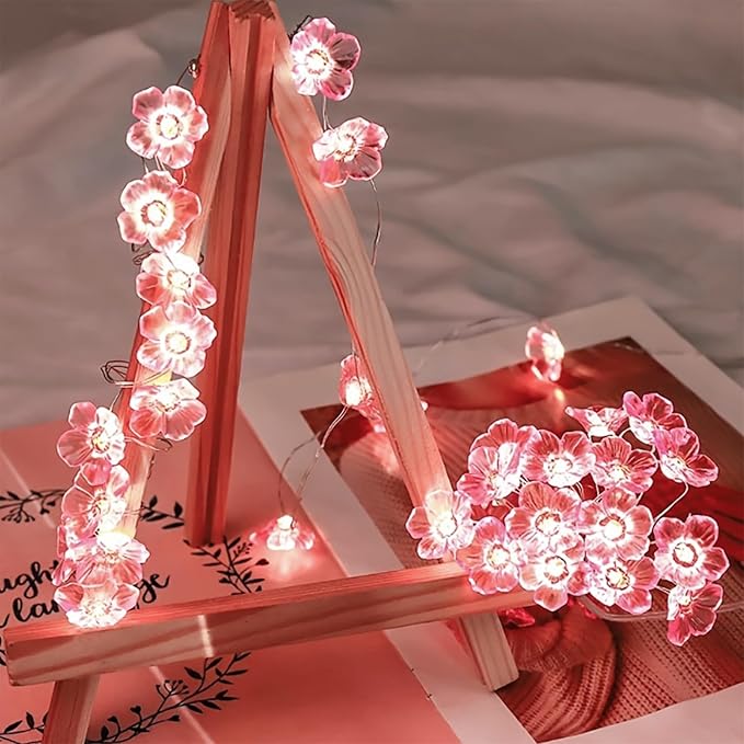 Pink Fairy Cherry Blossom Flower String Lights - Image 8