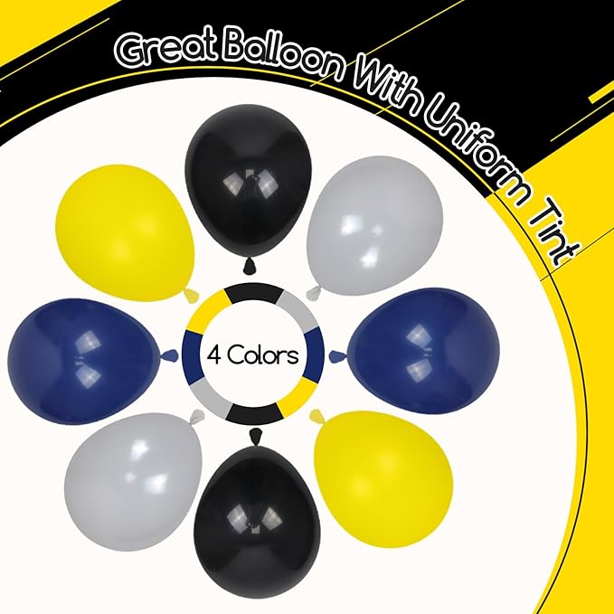 60pcs Black and Yellow Balloons 12inch - Image 2