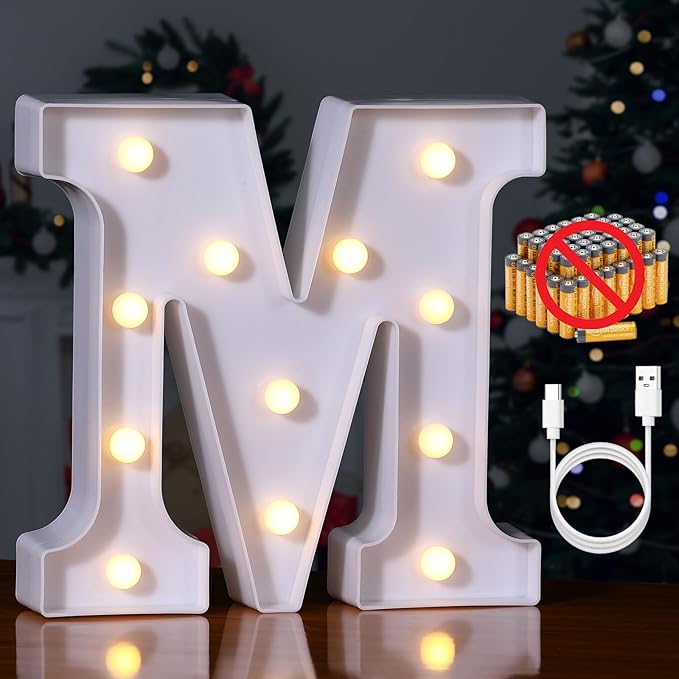 Foaky Rechargeable LED Letter Lights Sign Marquee Light Up Letters Sign by Foaky