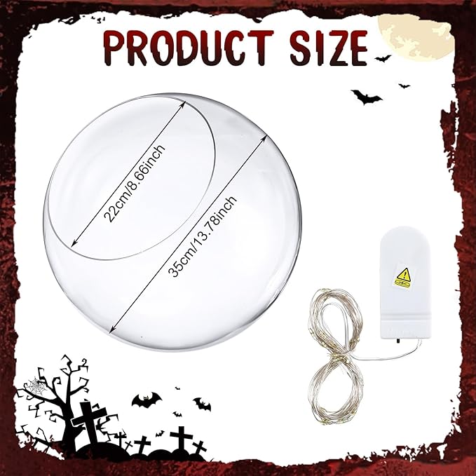 Halloween 14" Clear Acrylic Globe Decoration costume Set - Image 2