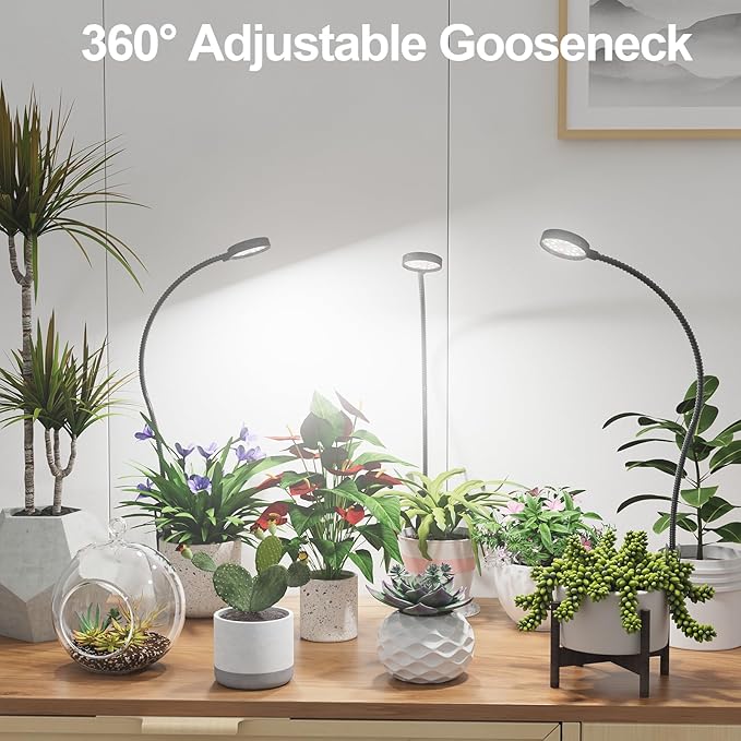 LED Plant Grow Light Clip on, Gooseneck 6000K Full Spectrum Growing Lamp - Image 3