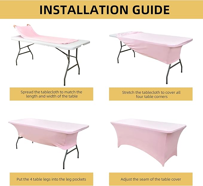 2-Pack 4ft Spandex Table Covers - Image 5