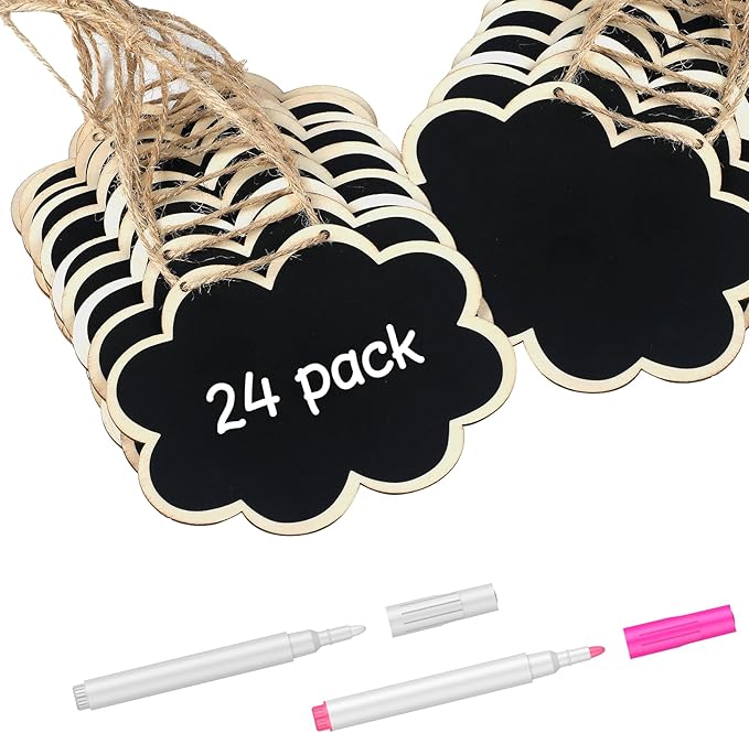 Uniclife 24 Pack Mini Chalkboard Signs by UnicLife