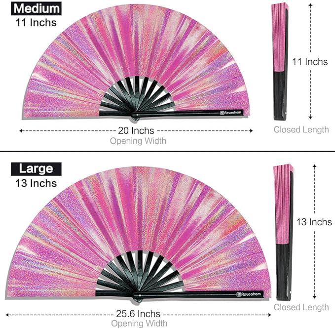 Large Rave Fan, Clack Folding Hand Fan - Image 3