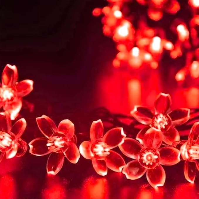 Cherry Blossom Flower String Lights, 100 led 33 feet 8 Mode Plug in Fairy Lights by JACUXLSS