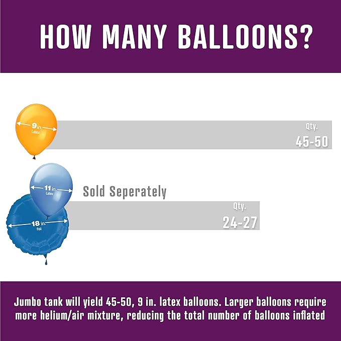 Blue Ribbon Balloon Time Disposable Helium Tank 14.9 cu.ft - Image 4
