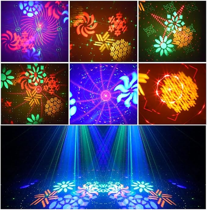 Party Lights DJ Disco Ball Light 5-in-1 Laser Strobe Projection Light DMX - Image 3