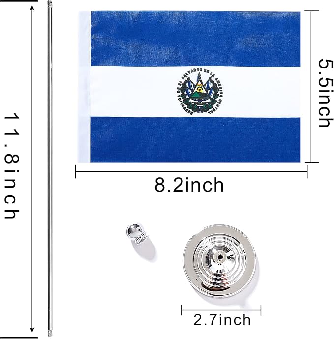 ZXvZYT 2 Pack Salvador flag Salvadorans Table Flag Small Mini El Salvador Desk - Image 2