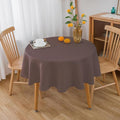 NLMUVW Brown Linen Tablecloth Round Tables Water Resistant Textured Table Cloth by NLMUVW
