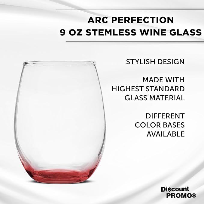 DISCOUNT PROMOS Stemless Wine Glass 9 oz. Set of 10, Bulk Pack - Image 3