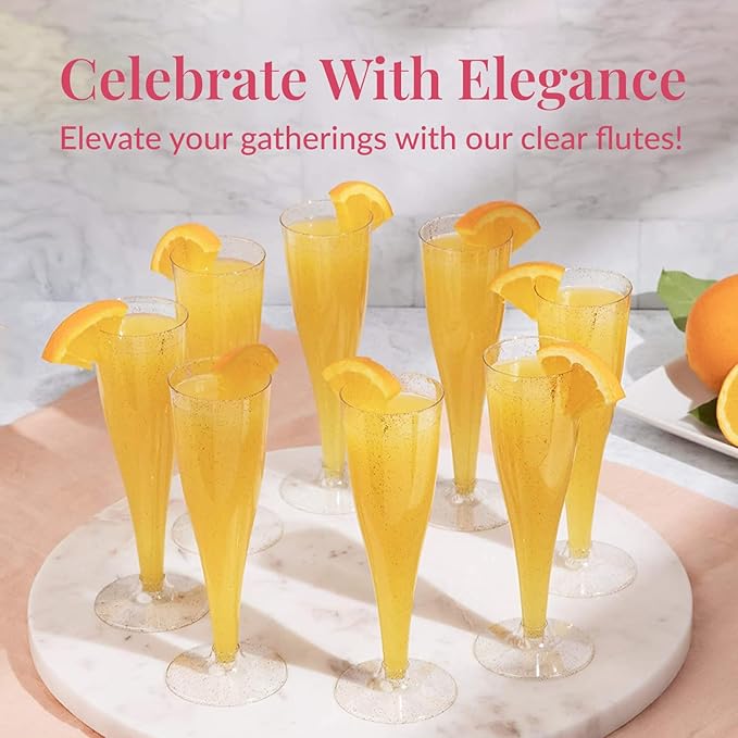 Prestee 24 Plastic Champagne Flutes - Image 2