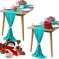 2 Pack 10Ft Turquoise Chiffon Table Runner Sheer 29x120 Inch by Pufogu