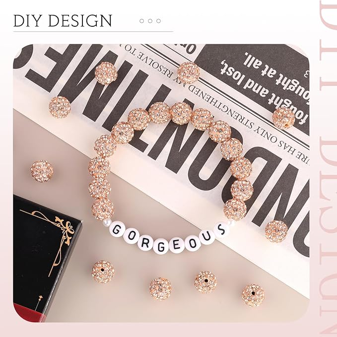 200pcs 10mm Light Peach Rhinestone Beads - Image 4