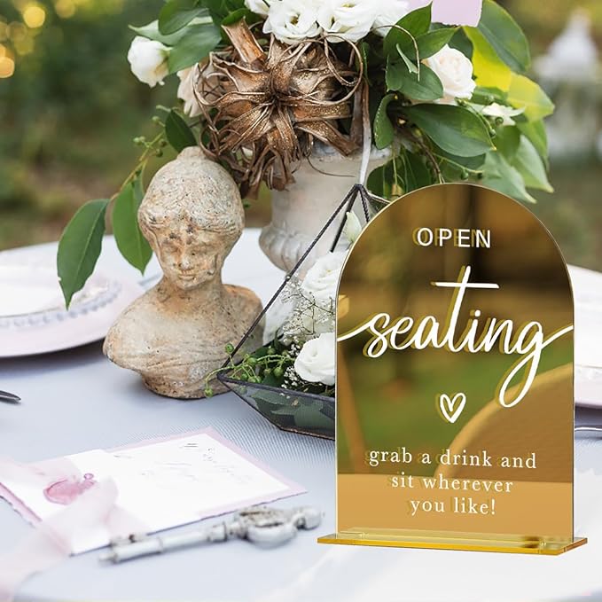 Acrylic Wedding Sign, Bridal Shower Decorations, Open Seating Sign - Image 5