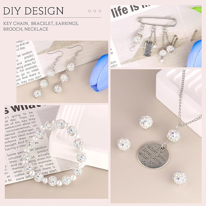 200pcs 10mm Crystal AB Rhinestone Beads - Image 5