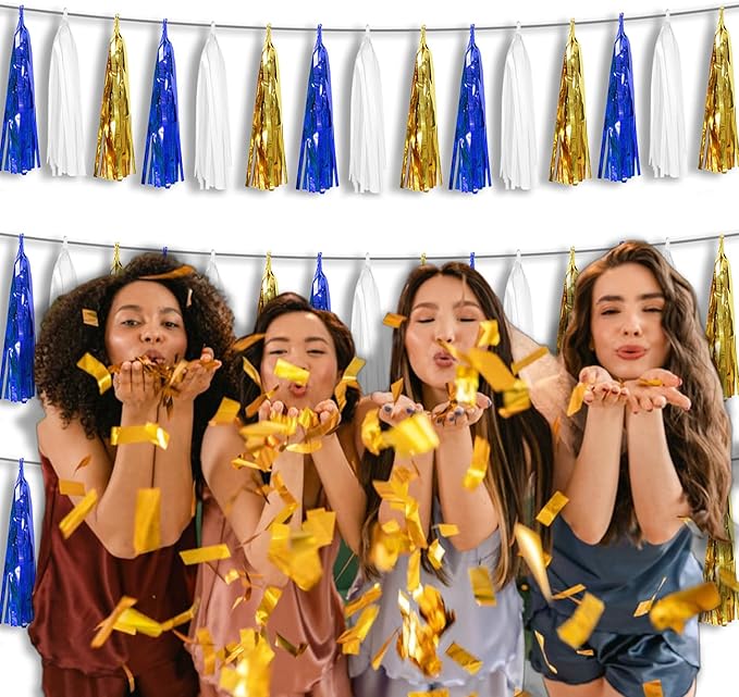 3P Metallic Fringe Tassel Banner Garland Foil Tinsel Streamer Wall Hanging - Image 6