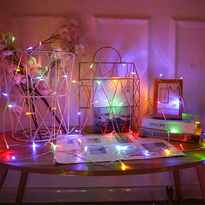 Pastel Plug in Easter String Lights, 33ft 100 LED Clear Wire Decorative - Image 2