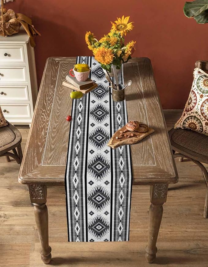 Aztec Southwest Cotton Linen Table Runner - Image 4