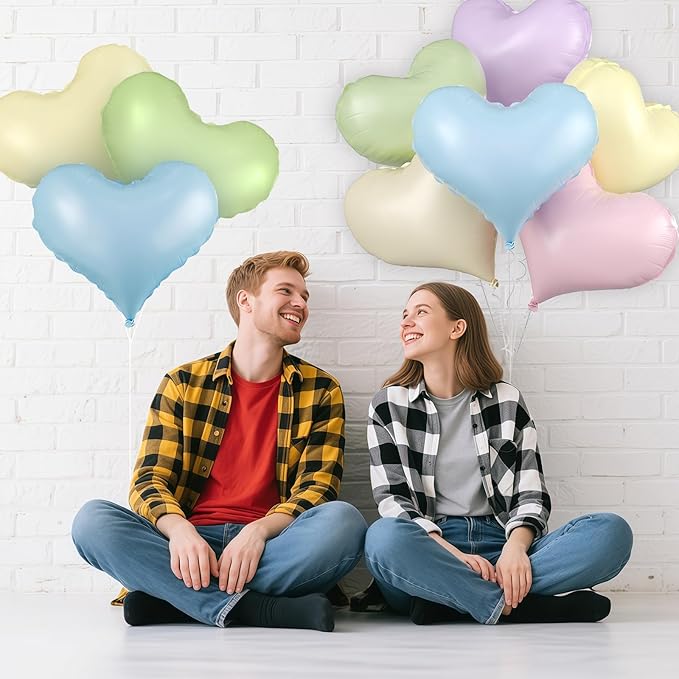 Colorful Heart Balloons, 24Inch Large Rainbow Heart foil Balloon - Image 5