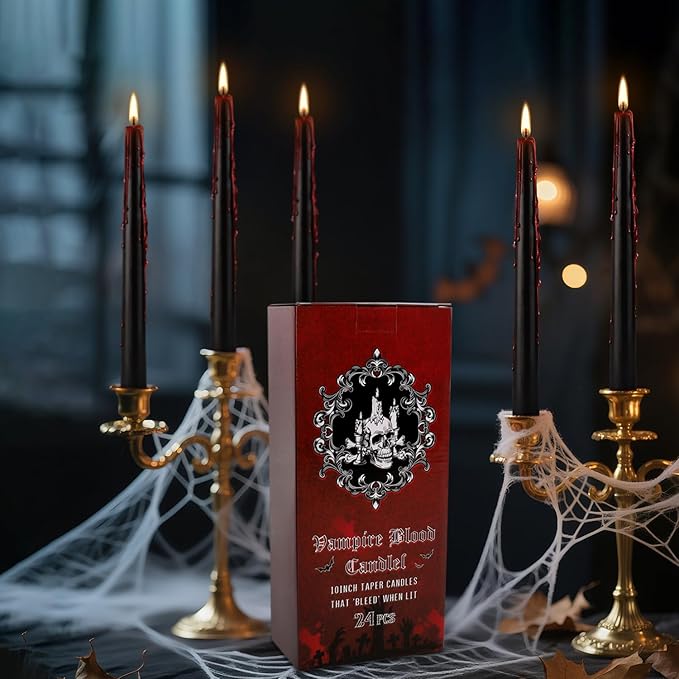 24 Pcs 10 Inch Vampire Blood Taper Candles Vampire Blood Candle, Ritual Spell - Image 2