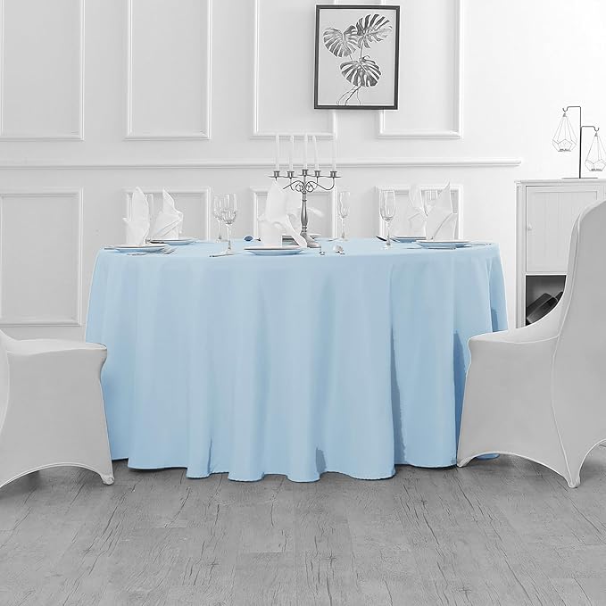 Fokitut 2 Pack Waterproof Round Tablecloth, 108 Inch, Stain Resistant and - Image 5
