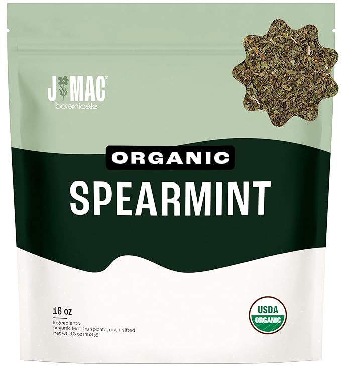 J Mac Botanicals Organic Spearmint tea loose leaf by JMACBOTANICALS