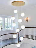 H118 Large Chandeliers for High Ceilings, 12-Lights Mid Century Globe by ShialLighting