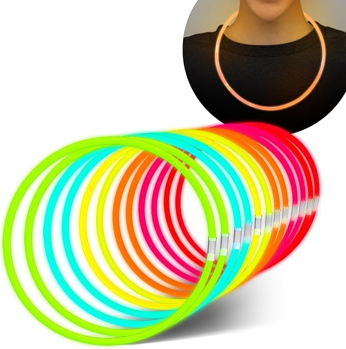 Glow Fever Glow Sticks Bulk 100ct 22'' Glow Necklaces by PartyDragonGlowFever