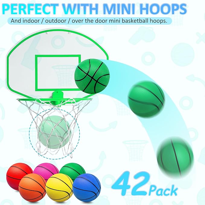 42Pcs 6" Mini Basketball Set, PVC Small Basketballs - Image 4
