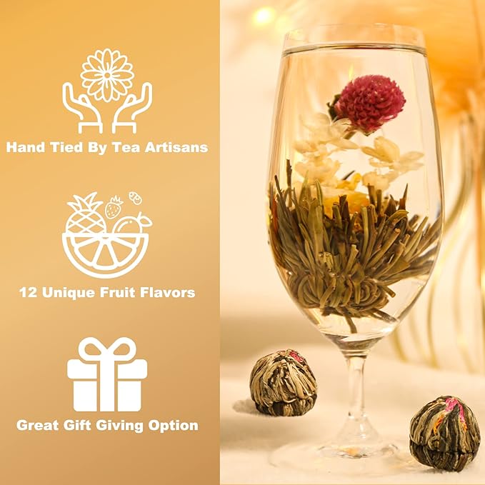 FullChea - Blooming Flowering Tea, 12 Unique Varieties - Flowering Tea in 12 - Image 4