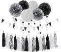 Black White Silver Party-Decorations Streamers by LastingSurprise
