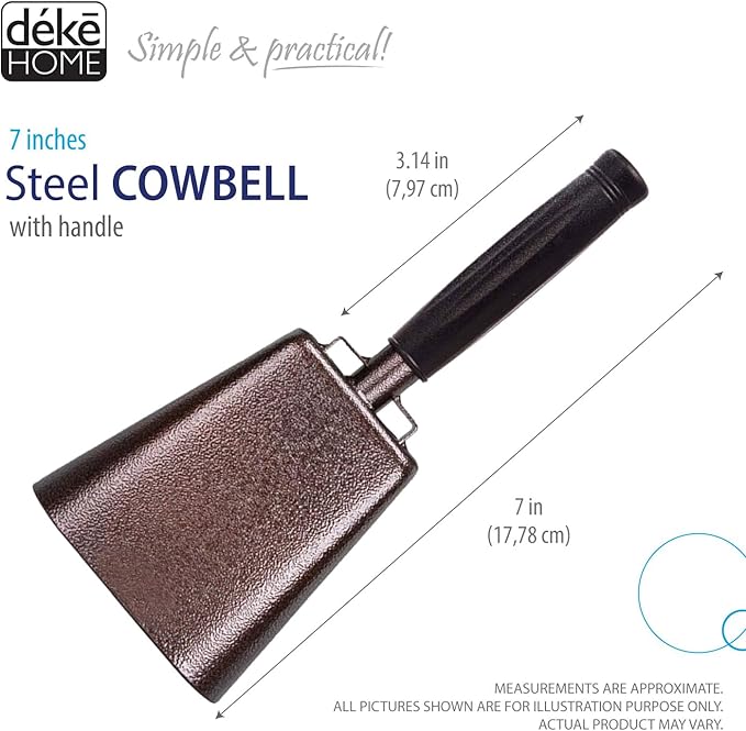 Deke Home - 2 Pack 7 Inch Steel Cowbells - Image 2