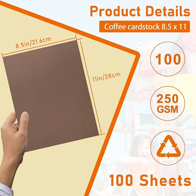 100 Sheets Coffee Color Cardstock 8.5 x 11 Craft Paper, 92lb Premium Dark Brown - Image 2