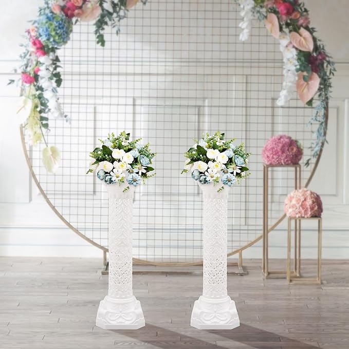 Roman Pillars Decoration Party Flower Pot Columns Set 2Pcs Decor Pedstal Stand - Image 5