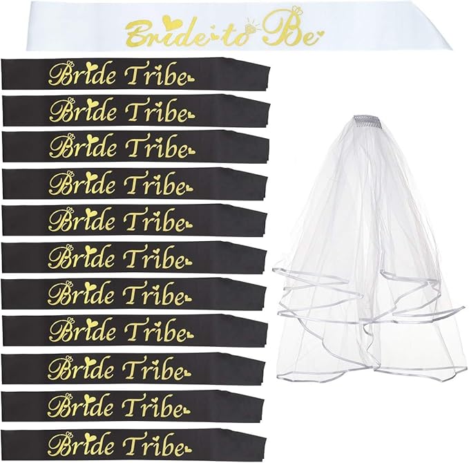 Bride Tribe Bridesmaids Sashes Sets Bachelorette Party Decorations Supplies by Unknown