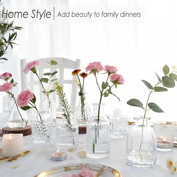 Clear Glass Bud Vases Set of 36, Mini Flower Vase - Image 2