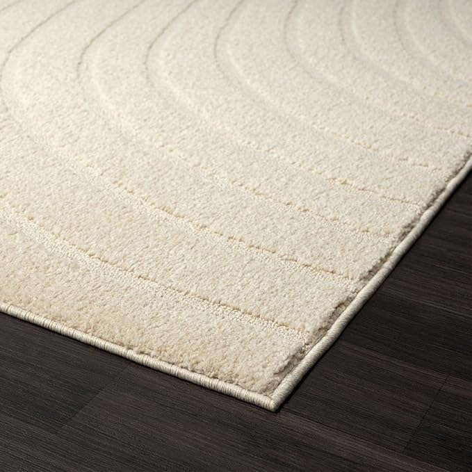 LUXE WEAVERS Modern Geometric Wave Cream 2x8 Area Rug - Image 6