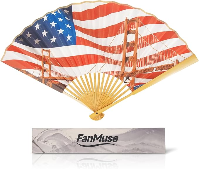 Folding Paper Hand Fan – Golden Gate Bridge Art Folding Fan, Decorative by FanMuse
