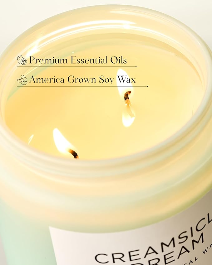 M&SENSE Orange Creamsicle Scented Candle, 19.4oz 110 Hours Slow Burning Non - Image 4
