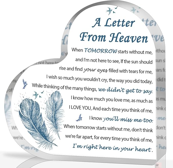Sympathy Gifts - A Letter from Heaven- Memorial Gift by QUPT