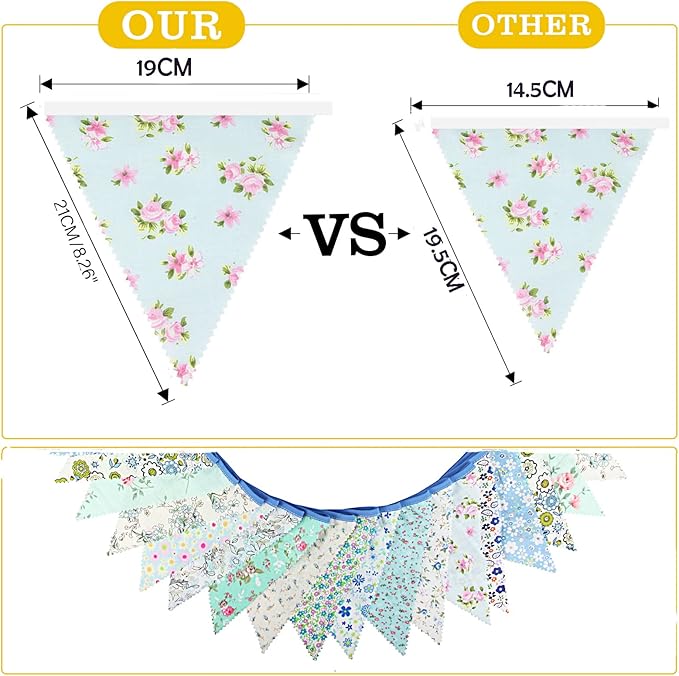 jijAcraft 39Ft Triangle Bunting Banner, Baby Shower, Outdoor and Home - Image 2