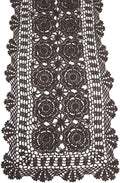 KEPSWET Cotton Handmade Crochet Lace Table Runner Dark Brown Rectangle Coffee by KEPSWET