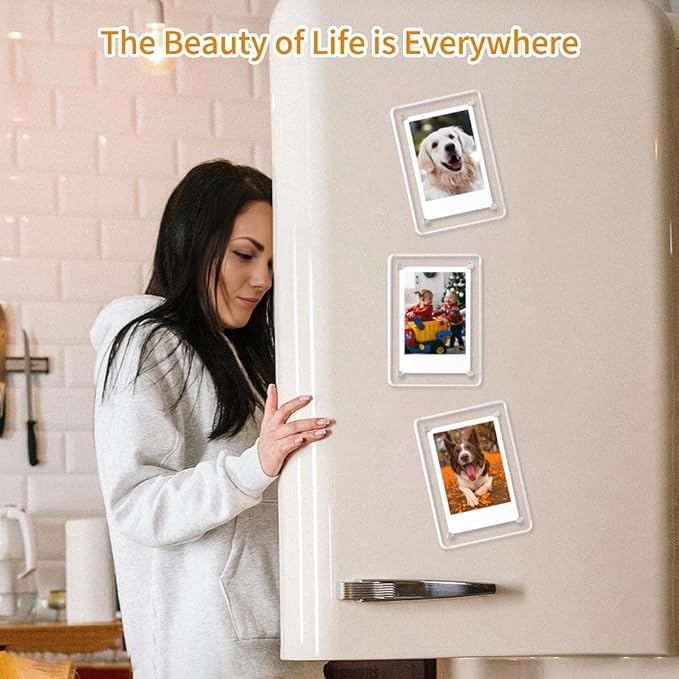Acrylic Fridge Magnetic Picture Frames, 3x5 Inch Magnetic Clear Photo Frames - Image 2