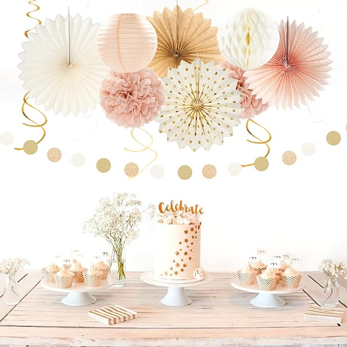 Champagne-Gold Beige Fall Boho Bachelorette Party-Decorations - Image 6
