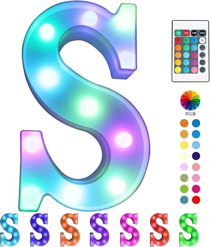 Pooqla Colorful Marquee Letters LED Light Up Letters by Pooqla