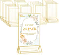 EHWINE 24 Pack Acrylic Sign Holder 5.5 x 8.5, Double Sided Gold Picture Frame by EHWINE