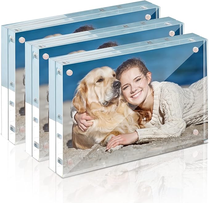 TWING 3 Pack 4 x 6 Acrylic Frame, Acrylic Picture Frames Horizontal Magnet by TwingRepublic