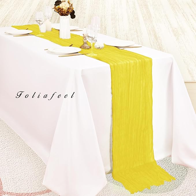 12 Pack Yellow Cheesecloth Table Runner 20 x 120 Inch Long Rustic Gauze Cheese - Image 4