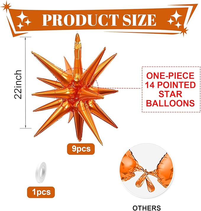 Orange Star Balloons - Image 2