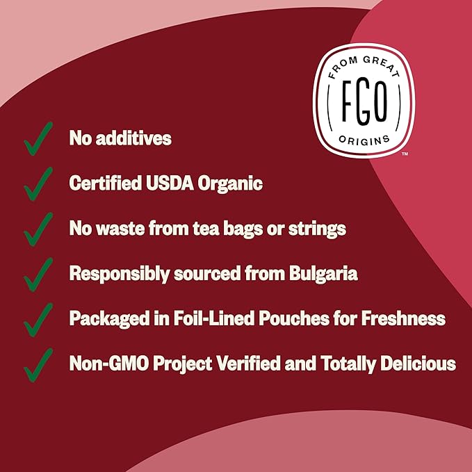 FGO Organic Red Raspberry Loose Leaf Herbal Tea, Cut and Sifted, Caffeine Free - Image 3